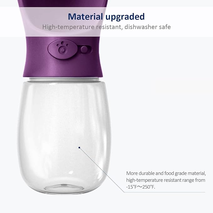 WePet Portable Dog Water Bottle, 12 OZ, Leak Proof Puppy Water Dispenser with Drinking Feeder for Pets Outdoor Walking, Hiking, Travel, Food Grade Plastic - Image 4
