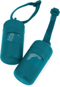 Best Pet Supplies Dog Poop Bag Holder Leash Attachment with Reusable Dispenser for Travel, Walking, Park, and Outdoor Use, Durable with Clip-On - Turquoise, Pack of 2, Plastic Dispenser w/30 Bags by BestPetSuppliesLLC