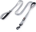 Plutus Pet Double Handle Dog Leash, 6 FT Long, for Medium Large Dogs | Reflective Nylon, Soft Padded 2 Handles, Heavy Duty for Training, Dual Handle Lead, 6 FT x 1”, Gray by PLUTUSPET