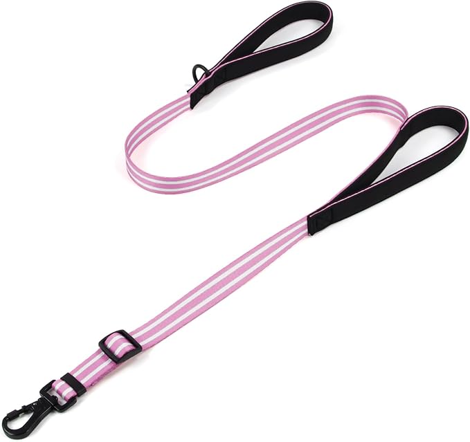 Reflective Double Handle Dog Leash for Large Medium Small Dogs (PW, L) | Heavy Duty, Adjustable with Soft Padded Handles, Traffic Control for Training, Walking, Running by Tiffpaws