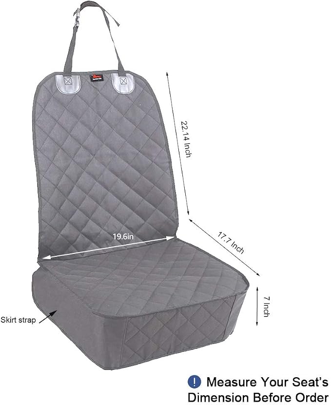 HONEST OUTFITTERS Dog Car Seat Covers, Pet Front Cover for Cars, Trucks, and Suv's - Waterproof & Nonslip Dog Seat Cover(Gray) - Image 2