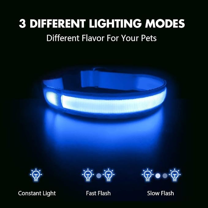 MASBRILL LED Dog Collar-Light Up Dog Collars Rechargeable Lighted Dog Collar Night Walking Glow Collar for Dogs - Image 5