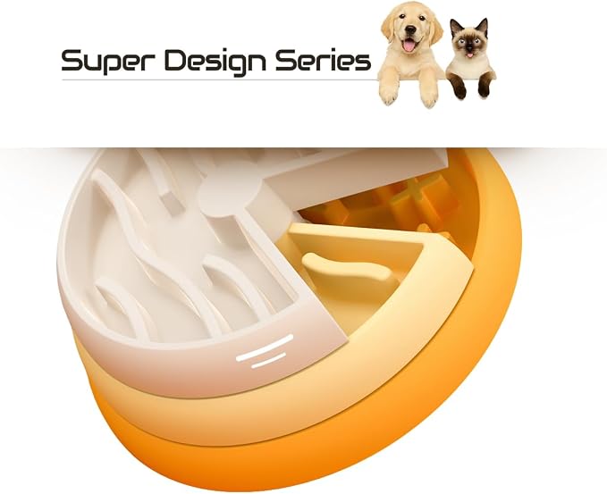 Slow Feeder Dog Bowl - 3-Tier Rotating Interactive Dog Puzzle Toy for Mental Enrichment & IQ Training - Anti-Gulping Bloat Stop Dog Feeder for Small & Medium Dogs and Cats, Food-Grade & Non-Slip - Image 7