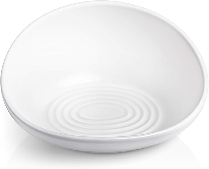 CatGuru Cat Food Bowl, Ceramic Bowls for Indoor Cats, No Spill Cat Feeding Bowl, Whisker Stress Free Kitten Bowls, Pet Bowls for Food and Water, Includes Silicone Non-Slip Mat (High-Low, White) by CatGuru