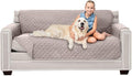 Sofa Shield® Couch Small Sofa Slip Cover for Dogs with Strap, Light Taupe | Reversible Furniture Protector, Stain and Tear Resistant Cushion Cover, Machine Washable Slipcover for Pets, Cats 70 inch by SofaShield