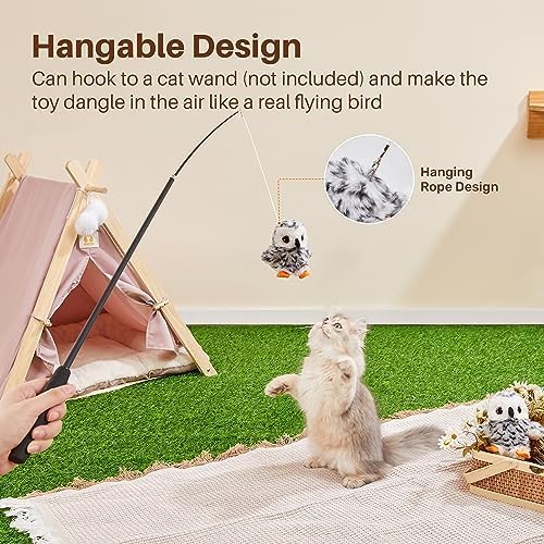 Potaroma Flapping Owl Cat Toys (No Flying), Lifelike Bird Chirp, Rechargeable Touch Activated Kitten Toy, Interactive Catnip Kicker Exercise Toys 4.0" for All Breeds | Rechargeable Touch Activated Kitten Toy, Interactive Catnip Kicker Exercise Toys 4.0... - Image 6