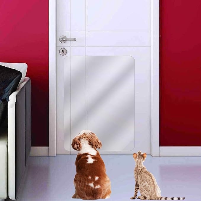 In hand Clear Pet Door Scratch Protector Shield Protect Your Furniture, Heavy Duty Deluxe Flexible Door Guard Cover by Inhand