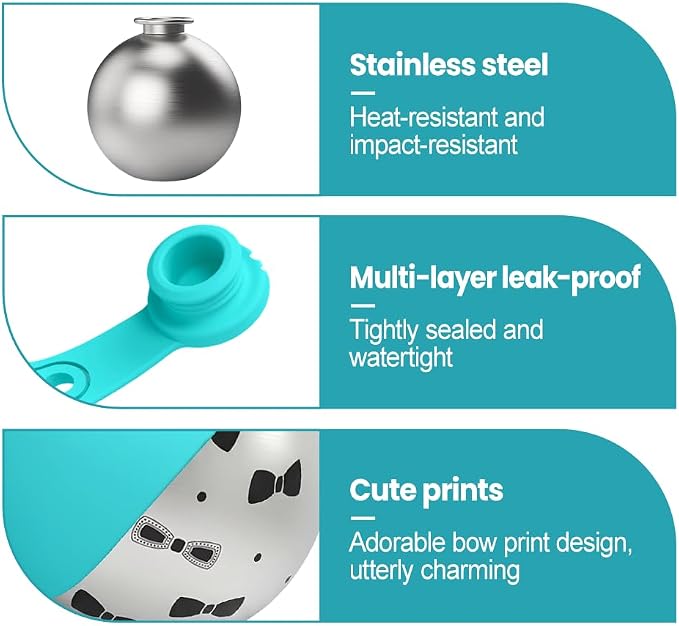 Portable Pet Water Bottle, 285ml/10 Oz Stainless Steel Compact Dog Drinking Bottles Leak Proof Cat Travel Water Bottles with Foldable Silicone Bowl for Outdoor Walking Hiking - Image 2