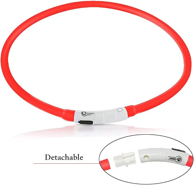 LED Dog Collar,USB Rechargeable Glowing Dog Collars, Light Up Collar Improved Pet Safety &Visibility at Night, 3 Flashing Modes,Water-Resistant LED Lighted Fits for Small Medium Large Dogs - Image 5