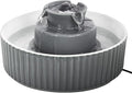 Ceramic Cat Water Fountain, 2.1L/71oz Cupcake Pet Water Fountain | Gray, Automatic Pet Water Fountain For Cats & Dogs, Double Filtration System, Easy To Clean, 360° Circulating Water Design by Waatoos