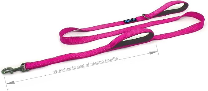 Max and Neo Double Handle Traffic Dog Leash - Reflective, Donates to Dog Rescue (Pink, 6 FT) - Image 2