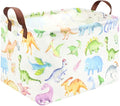 Rectangle Dinosaur Basket,Kids Toy Storage Bin,Storage Bins Organizer for Boys Nursery Hamper,Baby Room Decor,Gift Basket for Boy and Girl(Dinosaurs) by FXOCSHE