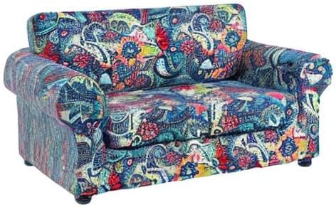 hyha Stretch Couch Cover, Sofa Covers for 2 Separate Cushion Couch Washable | Loveseat Cover, Floral Pattern, Printed, 3 Pieces, 2 Seater Furniture Protector with Elastic Bottom for Dogs, Pet Friendly - Image 9