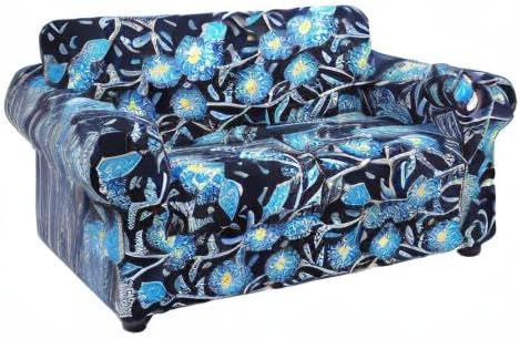 hyha Stretch Couch Cover, Sofa Covers for 2 Separate Cushion Couch Washable | Loveseat Cover, Floral Pattern, Printed, 3 Pieces, 2 Seater Furniture Protector with Elastic Bottom for Dogs, Pet Friendly - Image 9