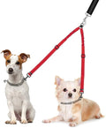 AUTOWT Double Dog Leash, No Tangle 360° Swivel Rotation Reflective Lead Attachment Adjustable Length Dual Two Dog Lead Splitter, Comfortable Shock Absorbing Walking Training for 2 Dogs Red by AUTOWT
