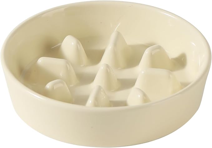 Havniva Dog Bowls Slow Feeder, Ceramic Slow Feeder Dog Bowls for Fast Eater | 1.2 Cups Dog Food Bowl Puzzle Feeder, Slow Feeding Bowls for Small & Medium Breed, Non-Slip Base, Anti-Choking by Havniva