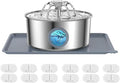Cat Water Fountain, 3.2L 108Oz Stainless Steel Pet Fountain, 12 Filters | Stainless steel cat fountain, dishwasher safe with triple filtration, quiet pump and visible water window for cats and dogs. by Unknown