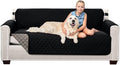 Sofa Shield® Couch Sofa Slip Cover for Dogs with Strap, Black Gray | Reversible Furniture Protector, Stain and Tear Resistant Cushion Cover, Machine Washable Slipcover for Pets, Cats 70 inch by SofaShield