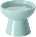 LoeJan Elevated Cat Food and Water Bowls Set, Extra Wide and Raised Ceramic Feeder, Anti-Vomit Whisker-Free Pressure Feeding Bowl for Kittens Adult Small Dogs (Blue) by LoeJan