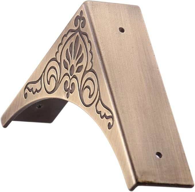 Metal Corner Protector, 4 Pcs Antique Edge Safety Guard Cabinet Furniture Corner Bumpers,Table Corner Protectors,Cover Damaged Corners on Coffee Table (Bronze) - Image 4