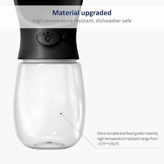 WePet Portable Dog Water Bottle, 12 OZ, Leak Proof Puppy Water Dispenser with Drinking Feeder for Pets Outdoor Walking, Hiking, Travel, Food Grade Plastic - Image 5