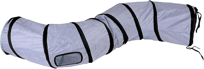 iCAGY Cat Tunnel Toys for Indoor Cats Kittens Rabbits, Pet Toy Play Tunnels | Interactive Crinkle Pop Up Tunnel Toys, Relieve Cat Boredom, Dark Grey 47" Shape S by iCAGY