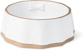 Fringe Studio Speckled Bone Medium Sculpted Ceramic Pet Bowl W/Exposed Clay (7" Diameter x 2.5" H, 26 fl.oz.), PetShop Collection (779MD001) by FringeStudio