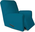 PureFit Stretc Recliner Chair Covers Fleece Soft Couch Covers for Sofa | Peacock Blue 4-Pieces Recliner Slipcover Pocket Couch Protector, Fleece Sofa Cover Washable with Non Slip Elastic Bottom by PureFit