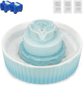 Wonder Creature Ceramic Cat Water Fountain, Stable Cupcake Design, 71oz | 2.1L Pet Fountain with Anti-Tip Ceramic Design, 2 Quiet Pumps, 360° Water Flow, 3 Filters for Cats and Dogs by WonderCreature