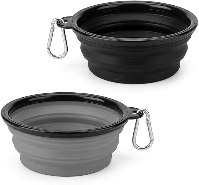 Collapsible Dog Bowls, 2 Pack Sturdy Portable Dog Water Bowls | Wear-Resistant TPE, Anti-Dust Foldable Travel Dog & Cat Bowls for Camping Walking Hiking with Carabiners - Image 10