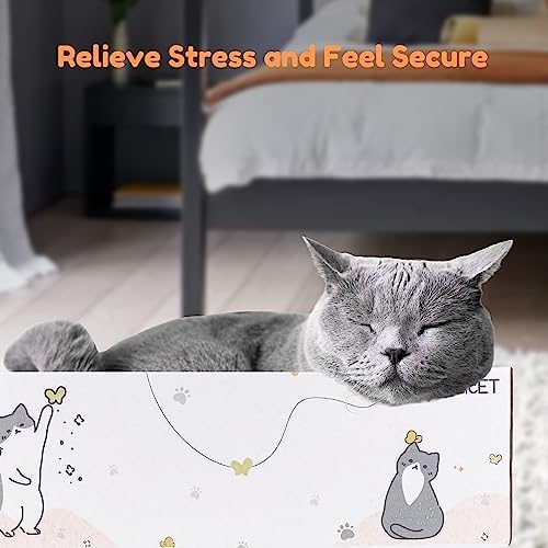 PatiencET Cat Scratch Pad with Box, 8 Pack Cardboard Cat Scratcher Lounge Bed for Indoor Cats, Reversible Corrugated Scratching Board Refill with Catnip - Image 7