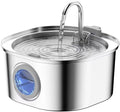 PEKTACO Stainless Steel Cat Water Fountain, 3.2L Drinking Fountain for Pets | Cat water dispenser, dishwasher safe, with triple filtration, quiet pump, and visible water window for cats and small pets by PEKTACO