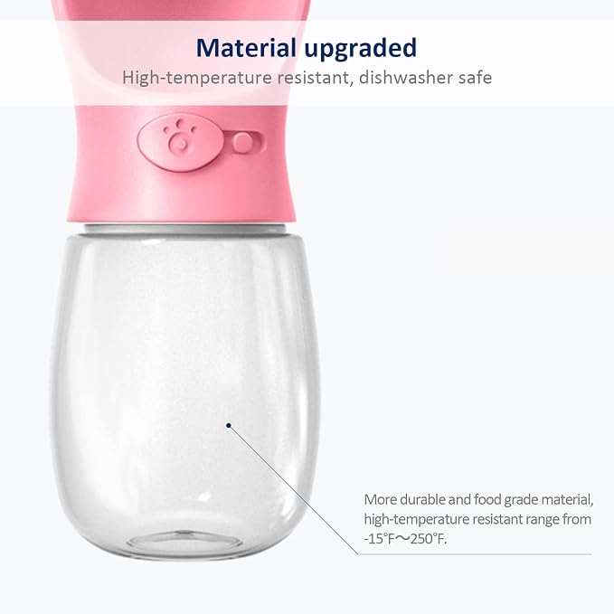 WePet Portable Dog Water Bottle, 12 OZ, Leak Proof Puppy Water Dispenser with Drinking Feeder for Pets Outdoor Walking, Hiking, Travel, Food Grade Plastic - Image 5