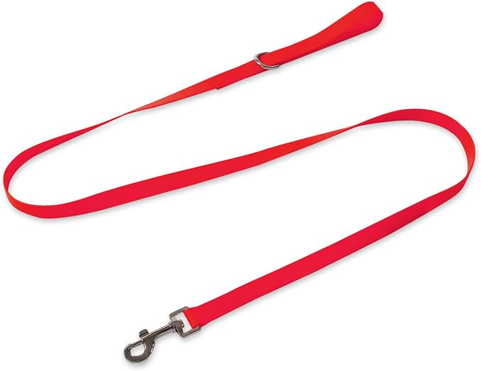 Waterproof Dog Leash, 5/6 FT Durable Odor-Proof Dog Leashes with Strong Metal Hooks Fits Small Medium or Large Dogs (Red, 5FT - 3/4 inch Width) by KiddingPets