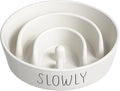 LE TAUCI PET Ceramic Slow Feeder Dog Bowl, 3 Cups Maze Dog Food Bowl for Medium/Large Dogs – Non-Slip White Pet Dish, Cute Puzzle Design to Slow Fast Eaters by LETAUCIPET