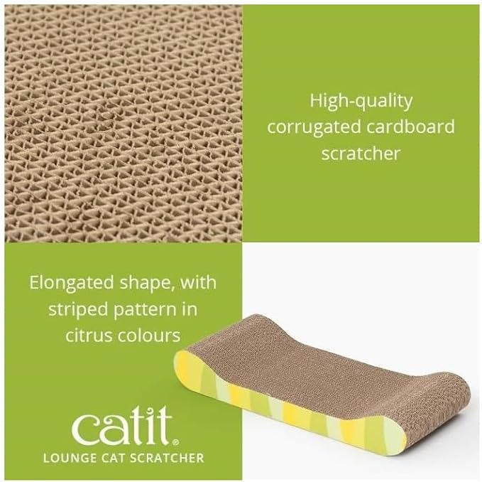 Catit Style Scratcher with Catnip - Jungle-Stripe Lounge - Image 3
