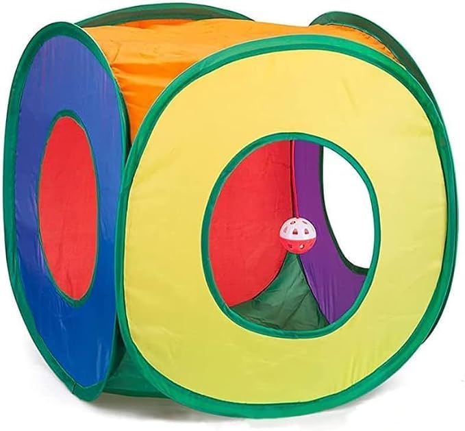 Cat Tunnel with Play Ball, Interactive Peek-a-Boo Cat Toys Tube Toy, Colorful Cube - Image 3