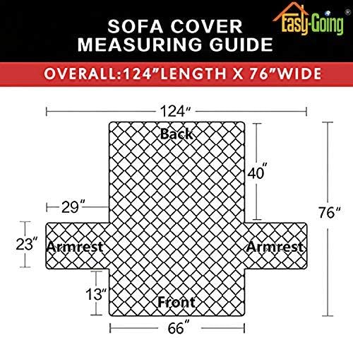 Easy-Going Reversible Couch Cover, 3 Cushion Sofa, Large, Cyan/Ivory | Machine Washable Slipcover For Dogs, Water Resistant Furniture Mat For Living Room, Non-Slip Sofa Cover, Pet Friendly - Image 7