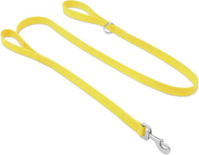 Waterproof Dog Leash with Double Handle, 6 FT Durable Odor-Proof Dog Leashes with Strong Aviation Aluminum Hooks Fits Small Medium or Large Dogs by KiddingPets