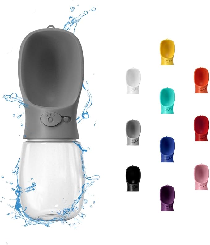WePet Portable Dog Water Bottle, 12 OZ, Leak Proof Puppy Water Dispenser with Drinking Feeder for Pets Outdoor Walking, Hiking, Travel, Food Grade Plastic by WePet