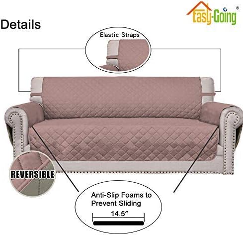 Easy-Going Reversible Couch Cover, 4 Seater Sofa, XX-Large Sofa, Pink/Beige | Machine Washable Slipcover For Dogs, Water Resistant Furniture Mat For Living Room, Non-Slip Sofa Cover, Pet Friendly - Image 3