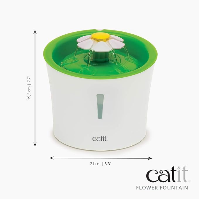 Catit Flower Fountain with Triple Action Filter,Cat Drinking Water Fountain,3 L,Green,(Pack of 6) - Image 9