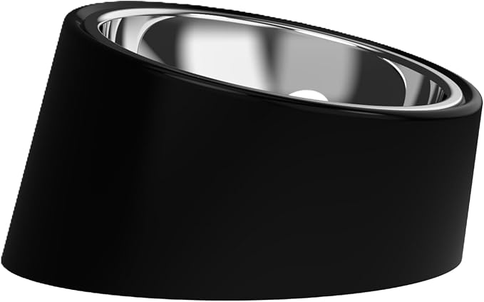 15° Tilted Dog Bowl for Small Dogs Flat-Faced Breeds - Anti-Choke Ergonomic Elevated Feeder Non-Slip Base - 2-in-1 Detachable Stainless Steel Food & Water Bowls - Classic Black Sleek Style (Ｍ, Black) by Unknown