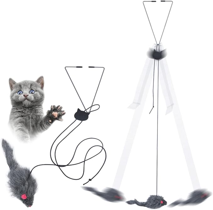 Kalimdor Interactive Cat Feather Toys,Retractable Teaser Toy ，Hanging Interactive Toys for Indoor Cats Kitten Play Chase Exercise, Kitten Mental Exercise Toys (2 Pack) by Kalimdor