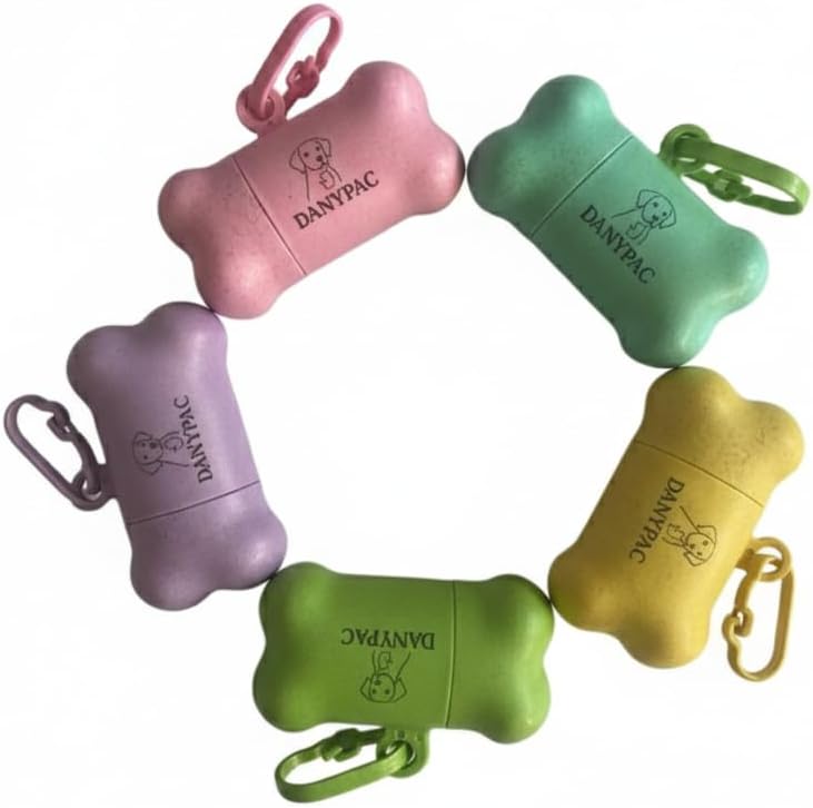 Dog Waste Bag Dispenser, Bone Shaped, Portable Pet Poop Bag Holder with Carabiner Clip, 2 Pack (Purpple Sky Blue) - Image 6