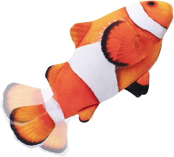 Tocirelo Cat Toy Flopping Fish - Interactive Cat Toy for Indoor Bored Cats | Automatic Moving Floppy Fish Dog Toy, 11" Realistic Electric Kitten Kicker Exercise Stuff with Catnip SilverVine by Tocirelo