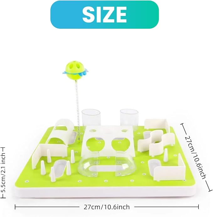 ALL FOR PAWS Interactive Cat Puzzle Feeder, Slow Feeder with Teaser Ball, Treat Maze Feeder & Brain Toy, Mentally Stimulating Enrichment Toy for Kittens & Indoor Cats - Image 9