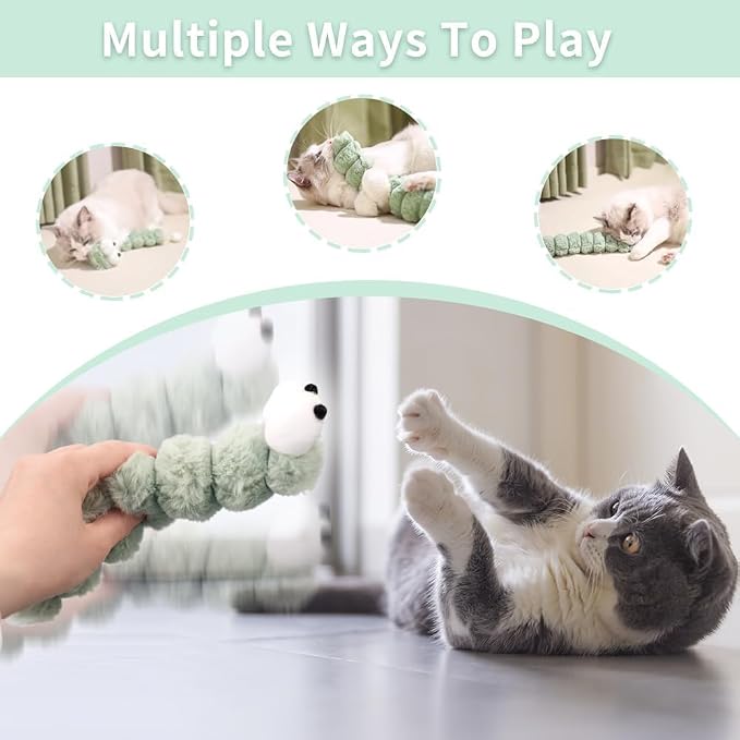 2BB Cat Kicker Toys 2 Pack, 13 Inch Quiet Catnip Toy Pillows for Indoor Cats, Soft Plush Refillable Kick Sticks for Kittens, Interactive Play & Exercise - Image 3