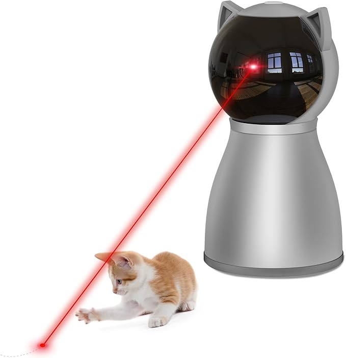 YVE LIFE Laser Cat Toys for Indoor Cats,The 4th Generation Real Random Trajectory Motion Activated Rechargeable Automatic Cat Laser Toy,Interactive Cat Toys for Bored Indoor Cats/Kittens (Gray) by YVE+LIFE