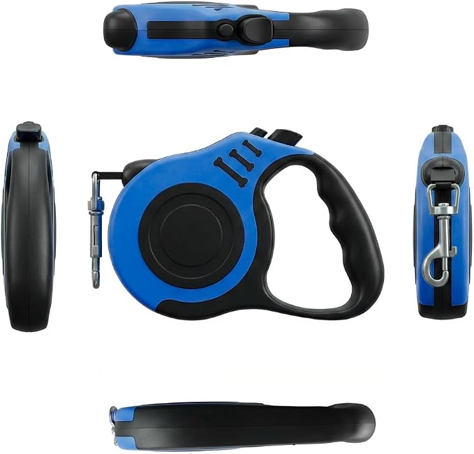 PETIMP Retractable Dog Leash Lightweight 16FT Leash Set | with Folding Bowl,Dispenser,Rubbish Bags, for Small Medium Dogs(Blue) - Image 6
